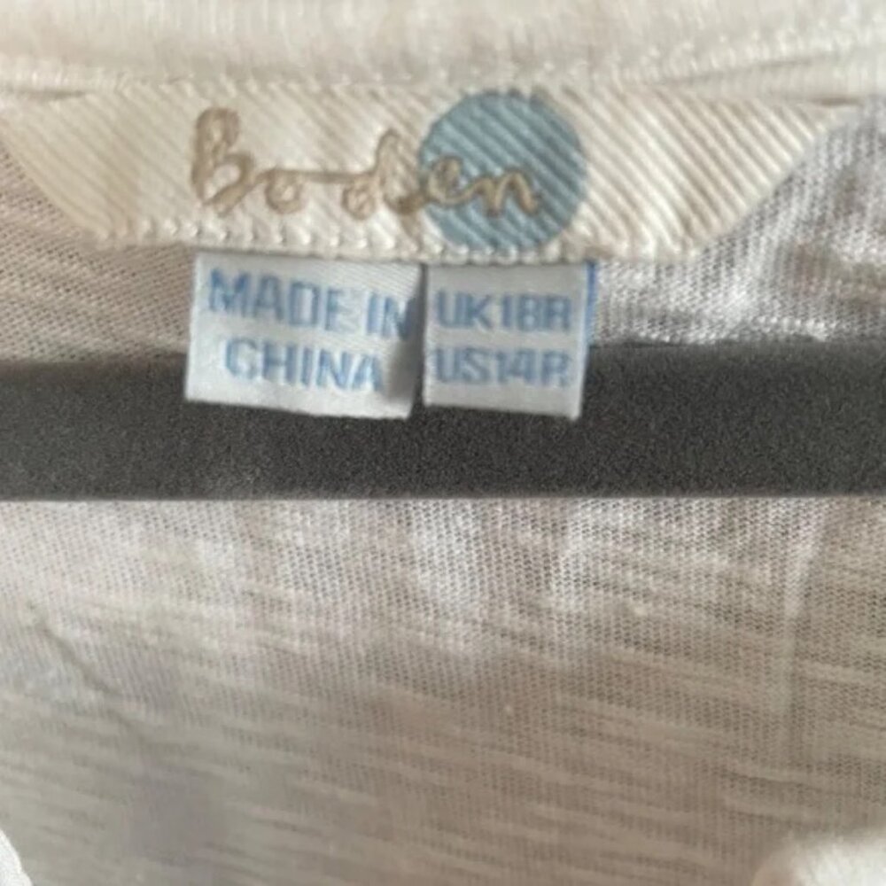 Boden - White Cotton Summer Dress - 14 - Picture 3 of 5
